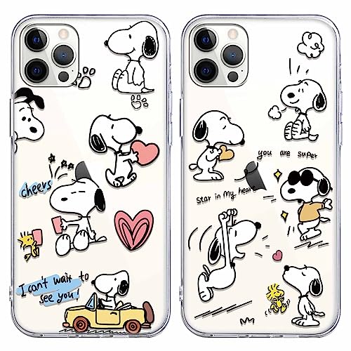 nurkorki [2 Stück] Schutzhülle für iPhone 11 Pro Hülle 5,8", Handyhülle Snoopy Niedlich Karikatur Muster Transparente TPU Silikon Einzigartige Lustig Beschützen Hülle Kompatibel mit iPhone 11Pro von nurkorki