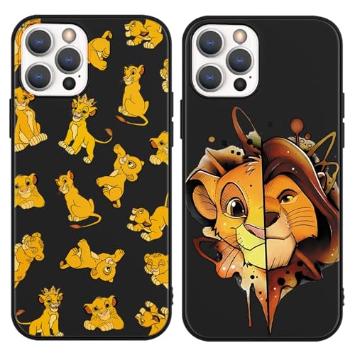nurkorki 2 Stück Schwarz Handyhülle für iPhone 13 Mini Hülle 5,4",Niedlich Löwe Hülle mit Cartoon Muster Tier,Dünn Silikon Bumper Stoßfeste Kratzfest Schutzhülle Cover für iPhone 13 Mini,Anime nurkorki 2 Stück Schwarz Handyhülle für iPhone 13 Mini Hülle 5,4",Niedlich Löwe Hülle mit Cartoon Muster Tier,Dünn Silikon Bumper Stoßfeste Kratzfest Schutzhülle Cover für iPhone 13 Mini,Anime von nurkorki