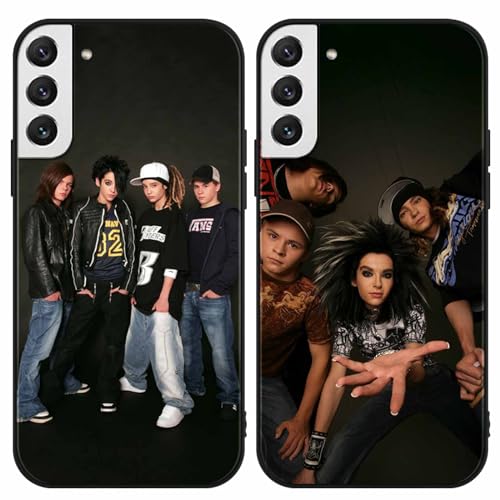 nurkorki [2 Stück] Silicone Handyhülle für Samsung Galaxy S22 Plus 5G Hülle 6,55", Stoßfeste Kratzfeste Schutzhülle mit Tokio Hotel Band Muster Junge Bumper Cover Case für Samsung S22+,Schwarz B2 von nurkorki