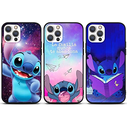 nurkorki [3 Pack] Handyhülle für Xiaomi Redmi Note 8 Pro Hülle 6,53", Stitch Comic mit Kawaii Motiv Schutzhülle Kompatibel mit Redmi Note 8 Pro Hülle Herz Stoßfest Weich TPU Anime Partner Case von nurkorki