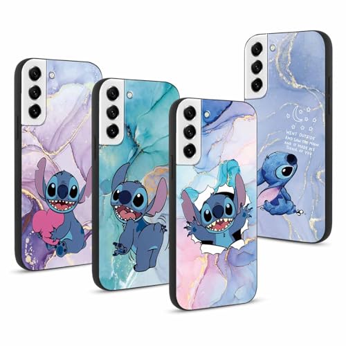 nurkorki [4 Pack Stitch Handyhülle für Samsung Galaxy S21 FE 5G Hülle 6,4",Marmor Schutzhülle Aesthetic Niedlich Lustig Muster Anime Case,Stoßfest TPU Silikon für Mädchen Case (für Samsung S21 FE) von nurkorki