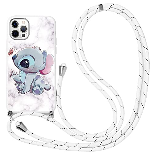 nurkorki Handykette für Samsung Galaxy A32 5G - 6,5" Hülle, Schön Stitch Necklace Hülle mit Band Schutzhülle mit Kordel zum Umhängen Silikon Weich TPU Handyhülle für Galaxy A32, 07 von nurkorki