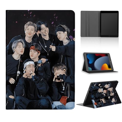 nurkorki Tablet Hülle für Samsung Galaxy Tab A 10,5",Schutzhülle mit Kpop Sänger Jimin Jin V J-Hope JUNG KOOK SUGA RM Muster Design Cover,PU Leder Flip Stoßfeste Schwarz Tablet Case,Cool von nurkorki