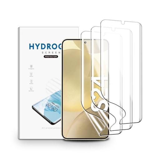 Schutzfolie für Samsung Galaxy S24, 3 Stück Hydrogel Folie Klar HD Weich TPU Displayschutzfolie Fingerabdruck-ID Unterstützen von nvskvd