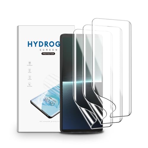 Schutzfolie für Sony Xperia 1 V, 3 Stück TPU Displayschutzfolie Klar HD Weich Hydrogel Folie Fingerabdruck-ID Unterstützen von nvskvd