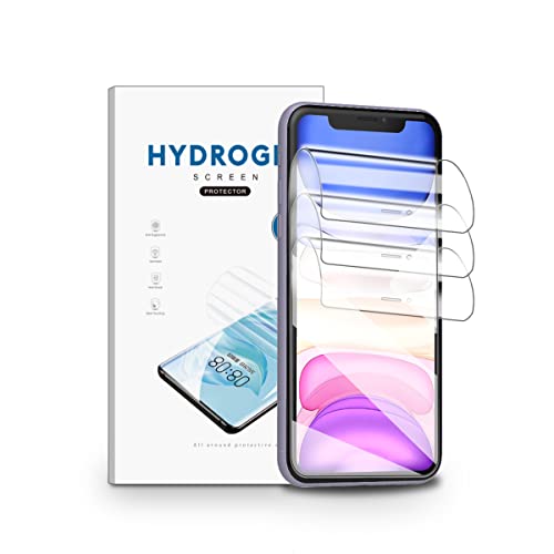 nvskvd 3 Stück Schutzfolie für iPhone 11/XR, Hydrogel Film Klar HD Weich TPU Displayschutzfolie Fingerabdruck-ID Unterstützen von nvskvd