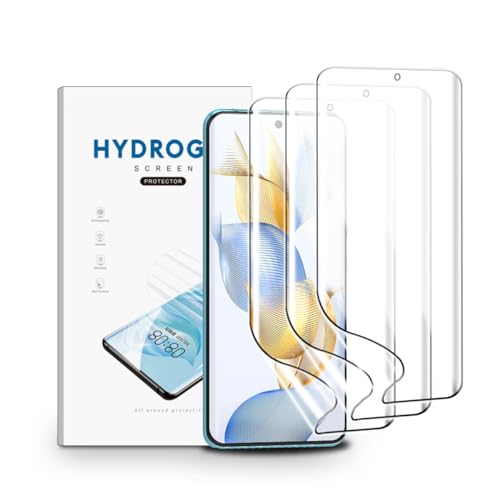 nvskvd Hydrogel Folie für Honor 90 5G, 3 Stück Schutzfolie Klar HD Weich TPU Displayschutzfolie Fingerabdruck-ID Unterstützen von nvskvd
