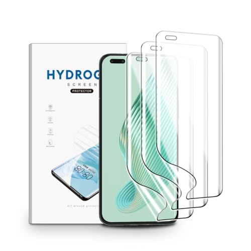 nvskvd Hydrogel Folie für Honor Magic 5 Pro 5G(6.81"), 3 Stück Schutzfolie Klar HD Weich TPU Displayschutzfolie Fingerabdruck-ID Unterstützen von nvskvd