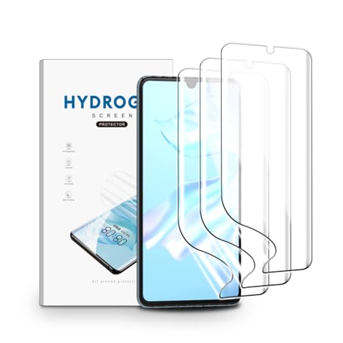 nvskvd Hydrogel Folie für Huawei P30, 3 Stück Schutzfolie Klar HD Weich TPU Displayschutzfolie Fingerabdruck-ID Unterstützen von nvskvd
