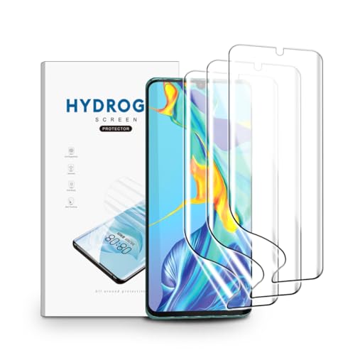 nvskvd Hydrogel Folie für Huawei P30 Pro, 3 Stück Schutzfolie Klar HD Weich TPU Displayschutzfolie Fingerabdruck-ID Unterstützen von nvskvd