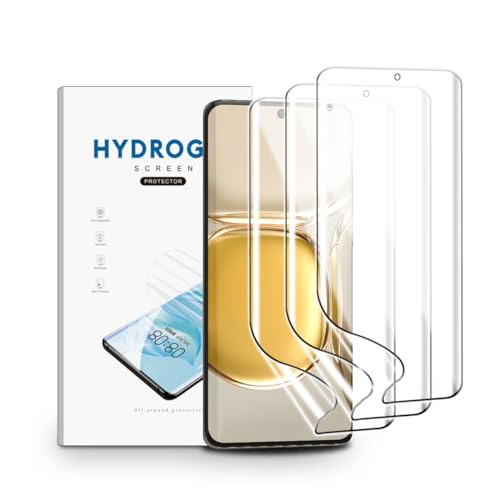nvskvd Hydrogel Folie für Huawei P50 Pro, 3 Stück Schutzfolie Klar HD Weich TPU Displayschutzfolie Fingerabdruck-ID Unterstützen von nvskvd