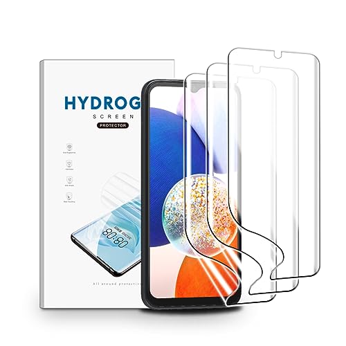 nvskvd Hydrogel Folie für Samsung Galaxy A14 5G/4G, 3 Stück Schutzfolie Klar HD Weich TPU Displayschutzfolie Fingerabdruck-ID Unterstützen von nvskvd