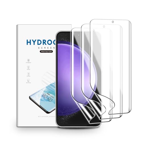 nvskvd Hydrogel Folie für Samsung Galaxy S23 FE, 3 Stück Schutzfolie Klar HD Weich TPU Displayschutzfolie Fingerabdruck-ID Unterstützen von nvskvd