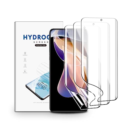 nvskvd Hydrogel Folie für Xiaomi Redmi Note 11 Pro+ 5G, 3 Stück Schutzfolie Klar HD Weich TPU Displayschutzfolie Fingerabdruck-ID Unterstützen von nvskvd