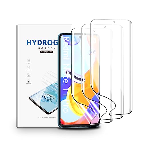 nvskvd Hydrogel Folie für Xiaomi Redmi Note 11 Pro, 3 Stück Schutzfolie Xiaomi Poco X4 Pro 5G Klar HD Weich TPU Displayschutzfolie Fingerabdruck-ID Unterstützen von nvskvd