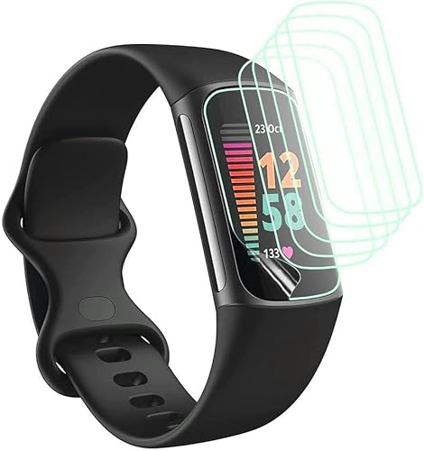 nvskvd Schutzfolie für Fitbit Charge 5, 5 Stück Hydrogel Folie Klar HD Weich TPU Displayschutzfolie TPU Hydrogel Film von nvskvd