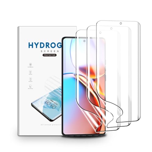 nvskvd Schutzfolie für Motorola Edge 40 Pro, 3 Stück TPU Displayschutzfolie Klar HD Weich Hydrogel Folie Fingerabdruck-ID Unterstützen von nvskvd