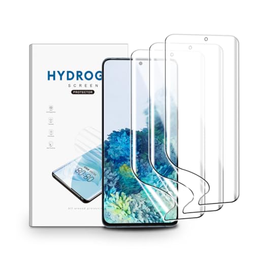 nvskvd Schutzfolie für Samsung Galaxy S20 Plus, 3 Stück Hydrogel Folie Klar HD Weich TPU Displayschutzfolie Fingerabdruck-ID Unterstützen von nvskvd