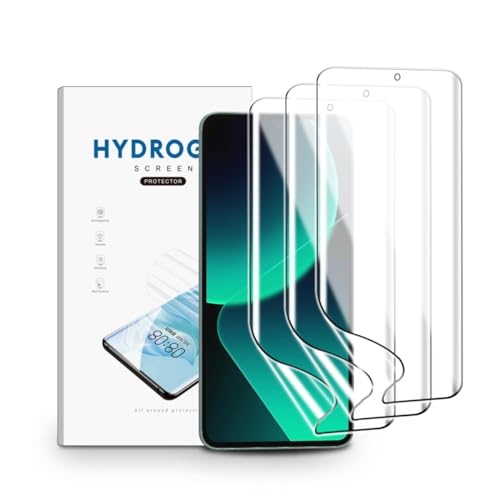 nvskvd Schutzfolie für Xiaomi 13T, 3 Stück Hydrogel Folie Klar HD Weich TPU Displayschutzfolie Fingerabdruck-ID Unterstützen von nvskvd
