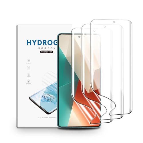 nvskvd Schutzfolie für Xiaomi Redmi Note 13 5G, 3 Stück Hydrogel Folie Klar HD Weich TPU Displayschutzfolie Fingerabdruck-ID Unterstützen von nvskvd