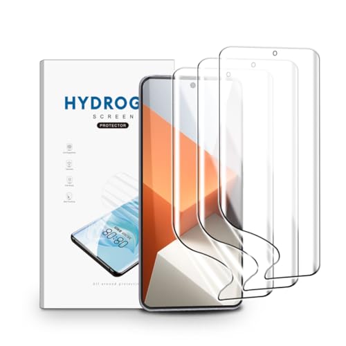 nvskvd Schutzfolie für Xiaomi Redmi Note 13 Pro Plus /13 Pro+, 3 Stück Hydrogel Folie Klar HD Weich TPU Displayschutzfolie Fingerabdruck-ID Unterstützen von nvskvd