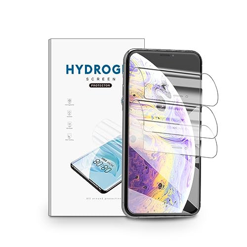 nvskvd Schutzfolie für iPhone 11 Pro/iPhone Xs, 3 Stück Hydrogel Folie Klar HD Weich TPU Displayschutzfolie Fingerabdruck-ID Unterstützen von nvskvd