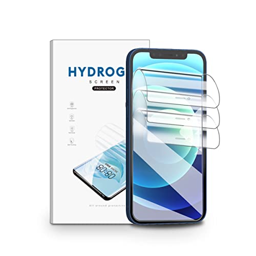 nvskvd Schutzfolie für iPhone 12 Pro Max, 3 Stück Hydrogel Folie Klar HD Weich TPU Displayschutzfolie Fingerabdruck-ID Unterstützen von nvskvd