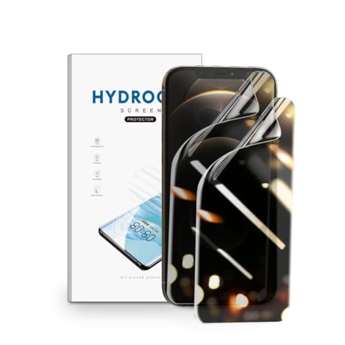 nvskvd Sichtschutzfolie für iPhone 12 Pro Max, 2 Stück Privacy Displayschutzfolie Anti-Spy Hydrogel Sichtschutz Schutzfolie mit Face ID-Unterstützung, TPU Flex Folie von nvskvd