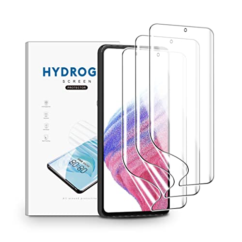 nvskvd TPU Displayschutzfolie für Samsung Galaxy A53, 3 Stück Schutzfolie Klar HD Weich Hydrogel Folie Fingerabdruck-ID Unterstützen TPU Folie von nvskvd