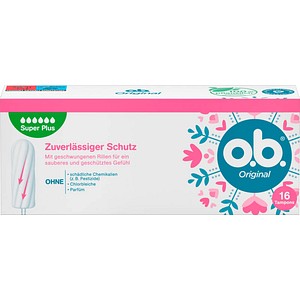 o.b. Tampons Original Super Plus Größe normal für sehr starke Periode, 16 St. von o.b.