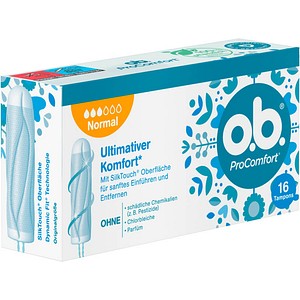 o.b. Tampons ProComfort Normal Größe normal für mittlere/stärkere Periode, 16 St. o.b. Tampons ProComfort Normal Größe normal für mittlere/stärkere Periode, 16 St. von o.b.