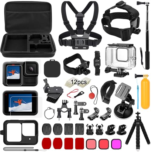 Zubehör Set Kit Bundle für GoPro Hero 13 Black, oGoDeal Wasserdicht Schutzhülle Wasserdicht Gehäuse Schnorcheln Zubehör Fahrradhalterung Selfie-Stange Kopfgurt für GoPro Hero 13 Zubehör Set Kit Bundle für GoPro Hero 13 Black, oGoDeal Wasserdicht Schutzhülle Wasserdicht Gehäuse Schnorcheln Zubehör Fahrradhalterung Selfie-Stange Kopfgurt für GoPro Hero 13 von oGoDeal