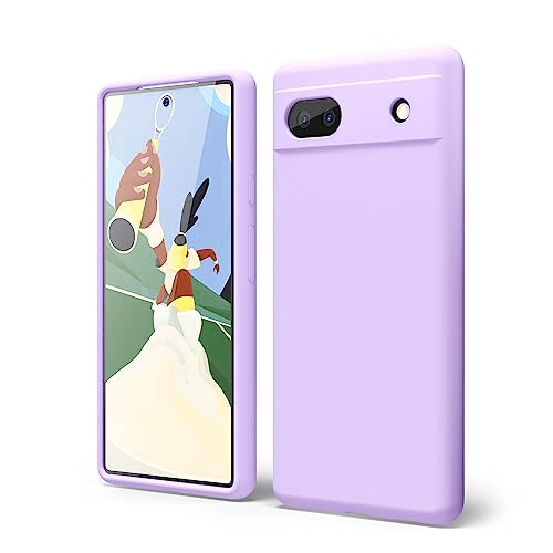 Oakxco für Google Pixel 6A Hülle Silikon Case mit Kameraschutz, Ultra Dünn Bunt Handyhülle Mädchen, Einfarbig Handy Hülle Slim Schutzhülle, Matt TPU Weich Gummi Glatt Silikonhülle Bumper, Lila Flieder von oakxco