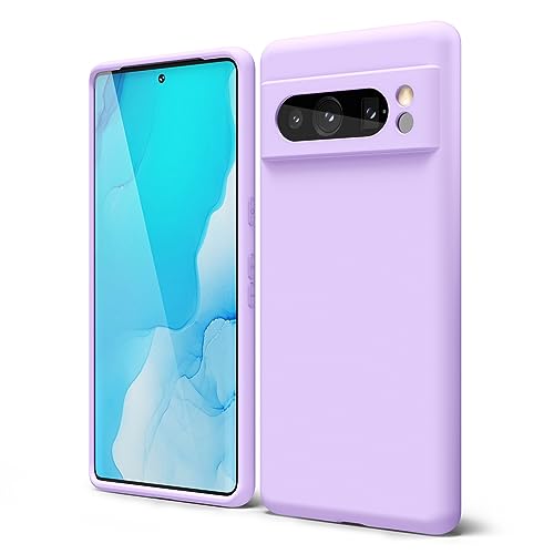 Oakxco für Google Pixel 8 Pro Hülle Silikon Case, Dünn Schutz Gummi Original Handyhülle, Weich Slim Matt TPU Kameraschutz Stoßfest Rutschfest Leicht Schutzhülle, für Frauen Damen Mädchen, Lila Flieder von oakxco