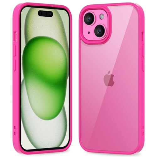 oakxco für iPhone 13 iPhone 14 iPhone 15 Hülle Durchsichtig, Transparent Handy Hülle Klar Ultra Dünn Handyhülle Slim, Glatt Hart Plastik Schutzhülle & Einfarbig Weich Bunt Silikon Bumper, Neon Pink oakxco für iPhone 13 iPhone 14 iPhone 15 Hülle Durchsichtig, Transparent Handy Hülle Klar Ultra Dünn Handyhülle Slim, Glatt Hart Plastik Schutzhülle & Einfarbig Weich Bunt Silikon Bumper, Neon Pink von oakxco