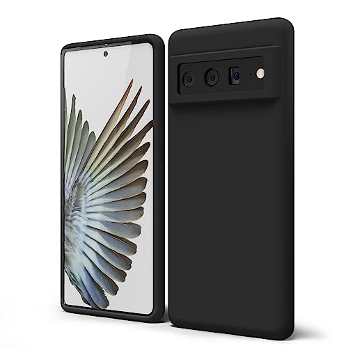 oakxco für Google Pixel 6 Pro Hülle Silikon Case, Dünn Schutz Gummi Original Handyhülle, Weich Slim Matt TPU Kameraschutz Stoßfest rutschfest Kratzfest Schutzhülle, für Frauen Damen Mädchen, Schwarz von oakxco