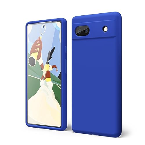 oakxco für Google Pixel 6A Hülle Silikon Case mit Kameraschutz, Ultra Dünn Bunt Handyhülle Mädchen, Einfarbig Handy Hülle Slim Schutzhülle, Matt TPU Weich Gummi Glatt Silikonhülle Bumper, Blau von oakxco