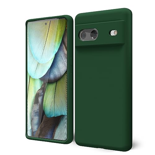 oakxco für Google Pixel 7 Hülle Silikon Case, Dünn Schutz Gummi Original Handyhülle, Weich Slim Matt TPU Kameraschutz Stoßfest rutschfest Kratzfest Schutzhülle, für Frauen Damen Mädchen, Dunkel Grün von oakxco