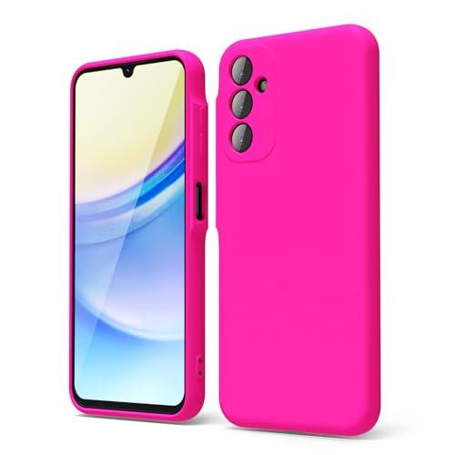 oakxco für Samsung Galaxy A15 5G Hülle Silikon mit Kameraschutz, Dünn Bunt Gummi Gel Einfarbig Schutz Handyhülle, Weich Slim TPU Matt Handy Hülle, Cute Leuchtend Schutzhülle für Mädchen, Neon Hot Pink oakxco für Samsung Galaxy A15 5G Hülle Silikon mit Kameraschutz, Dünn Bunt Gummi Gel Einfarbig Schutz Handyhülle, Weich Slim TPU Matt Handy Hülle, Cute Leuchtend Schutzhülle für Mädchen, Neon Hot Pink von oakxco