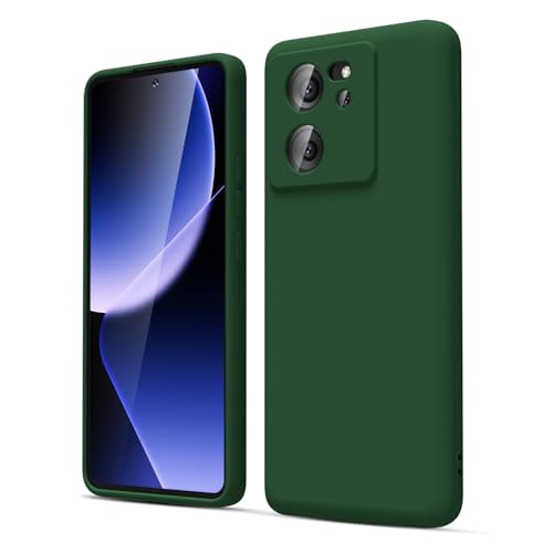 oakxco für Xiaomi 13T/ 13T Pro Hülle Silikon Case, Dünn Gummi Gel Original Farbig Schutz Handyhülle, Weich Slim Matt Leicht TPU Stoßfest Kameraschutz Schutzhülle Schale, Dunkelgrün von oakxco