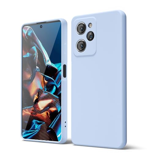 oakxco für Xiaomi Poco X5 Pro 5G Hülle Silikon Case, Dünn Schutz Gummi Original Handyhülle, Weich Slim Matt TPU Kameraschutz Stoßfest rutschfest Schutzhülle, für Frauen Damen Mädchen, Hellblau von oakxco