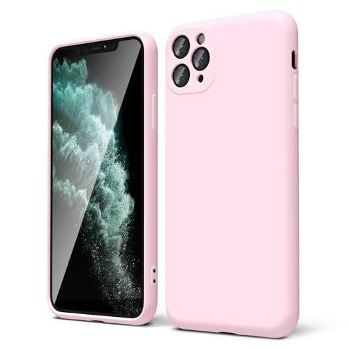 oakxco für iPhone 11 Pro Max Hülle Silikon Case, Dünn Schutz Gummi Original Handyhülle, Weich Slim Matt TPU Kameraschutz Stoßfest rutschfest Kratzfest Schutzhülle, für Frauen Damen Mädchen, Rosa von oakxco