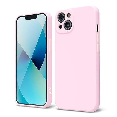 oakxco für iPhone 13 Hülle Silikon Case, Dünn Schutz Gummi Original Handyhülle, Weich Slim Matt TPU Kameraschutz Stoßfest Kratzfest rutschfest Leicht Schutzhülle, für Frauen Damen Mädchen, Rosa von oakxco