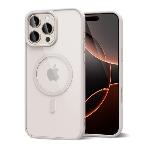 oakxco für iPhone 16 Pro Hülle Magsafe Durchsichtig, Klar Magnetisch Induktives Laden Handyhülle Bunt Dünn Silikon & Transparent Hart Plastik, Cute Einfarbig Handy Hülle für Mädchen, Beige Titan oakxco für iPhone 16 Pro Hülle Magsafe Durchsichtig, Klar Magnetisch Induktives Laden Handyhülle Bunt Dünn Silikon & Transparent Hart Plastik, Cute Einfarbig Handy Hülle für Mädchen, Beige Titan von oakxco