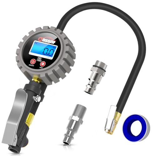 Oasser Professioneller Reifendruckprüfer, digitaler Manometer, 255 PSI Hochpräzision, mit LED-Licht und LCD-Bildschirm für Auto, SUV, LKW, Motorrad und Fahrrad von oasser