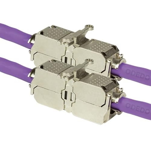 odedo 2x CAT 6A / 7 Kabelverbinder STP 10GE geschirmt werkzeugfreie Montage AWG 22-26 Patchkabel Verlegekabel von odedo