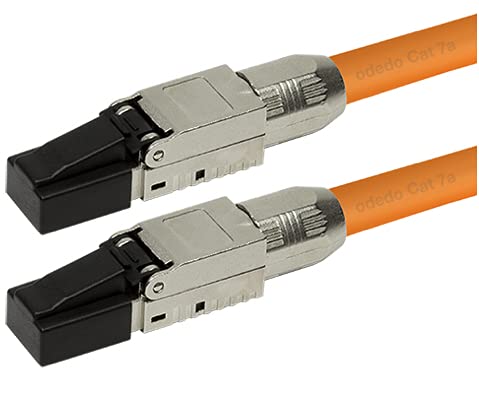 odedo 2x CAT6A & CAT7 RJ45 Netzwerkstecker Crimp Stecker bis 10 Gigabit für Verlegekabel Netzwerkkabel, werkzeuglose Montage Crimpstecker Installationskabel auch PoE+, AWG 22-26 von odedo