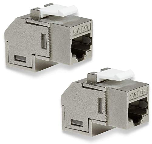 odedo 2x Keystone CAT 6A RJ45 Kupplung gewinkelt Netzwerk Verbinder 2x RJ 45 Buchse von odedo