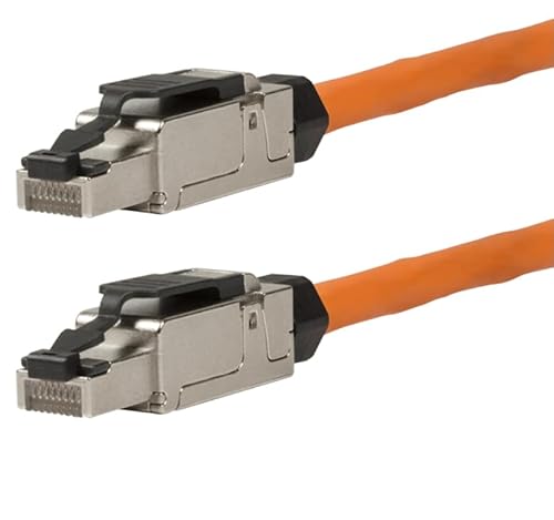 odedo 2x RJ45 Cat 6A Netzwerkstecker feldkonfektionierbar Cat7 geschirmt 10 Gigabit werkzeuglos Montage mit Zugentlastung, Crimpstecker Field Terminable Plug (2 Stück) von odedo