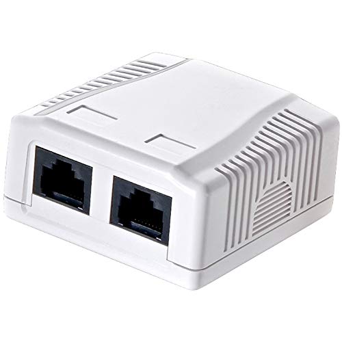 odedo CAT 6 Gigabit 250Mhz Anschlussdose Aufputzbox Universal Netzwerkdose 2x RJ 45 für Gigabit Übertragung Reinweiß RAL9010, AWG 22 23 24 25 26 auch PoE, Network Surface Mount Box odedo CAT 6 Gigabit 250Mhz Anschlussdose Aufputzbox Universal Netzwerkdose 2x RJ 45 für Gigabit Übertragung Reinweiß RAL9010, AWG 22 23 24 25 26 auch PoE, Network Surface Mount Box von odedo